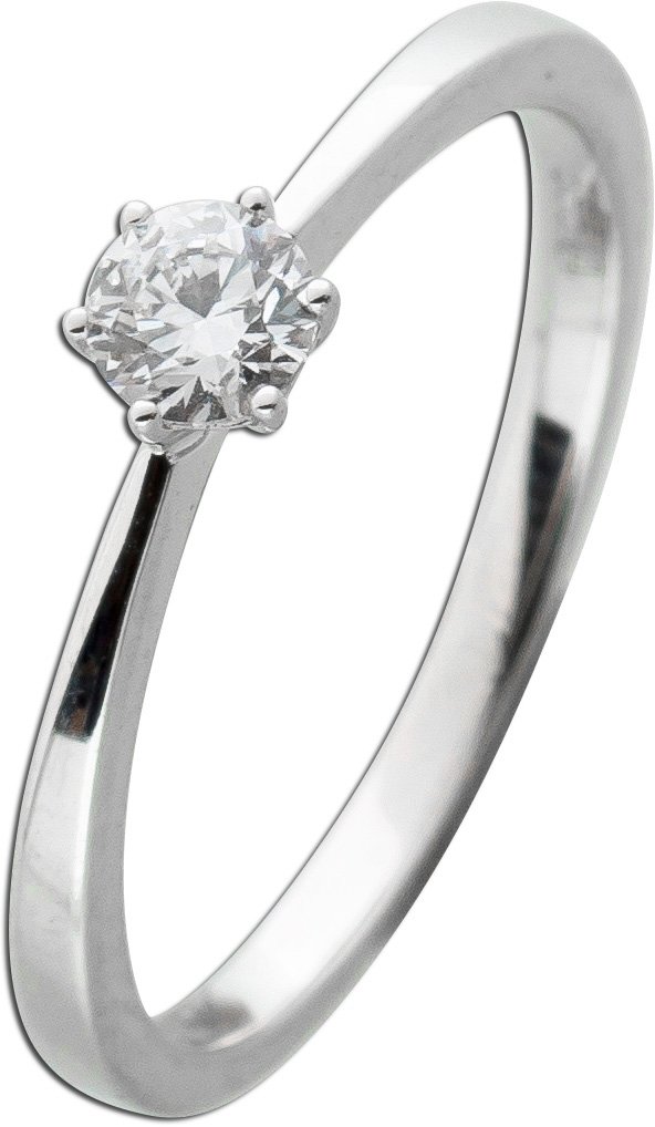 Solitärring 0.25ct F VSI Weißgold 585 14K Lab Grown Diamond