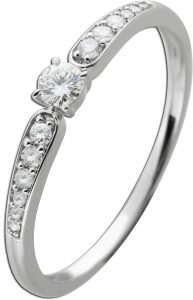 Brillantring Weißgold 585 14 Karat Diamanten 0.25ct W SI