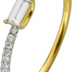 Diamantring Gelbgold 585 Weißgold 14K Brillanten 0.25ct W VS