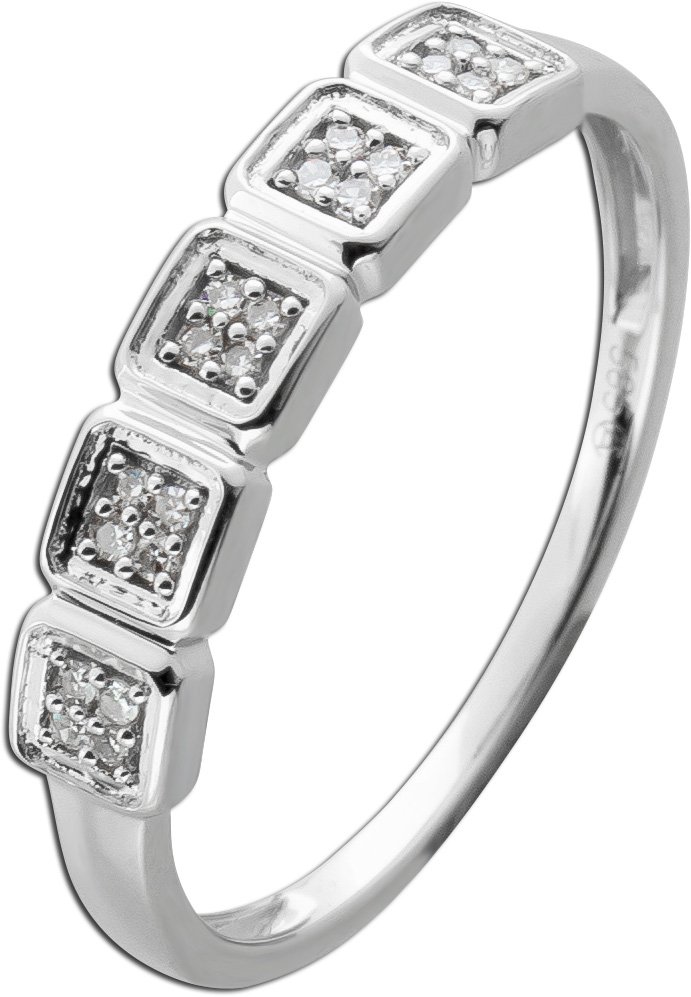 Diamantring Weißgold 585 14K Brillanten 0.08ct