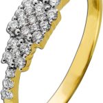 Brillantring Gelbgold Weißgold 585 14K Brillanten 0.37ct TW VSI