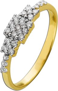 Brillantring Gelbgold Weißgold 585 14K Brillanten 0.37ct TW VSI