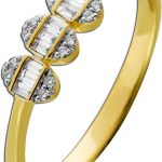 Brillantring Gelbgold Weißgold 585 14K Diamanten 0.16ct TW VSI