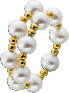 Flexibler Perlenring Gelbgold 585 16-18mm