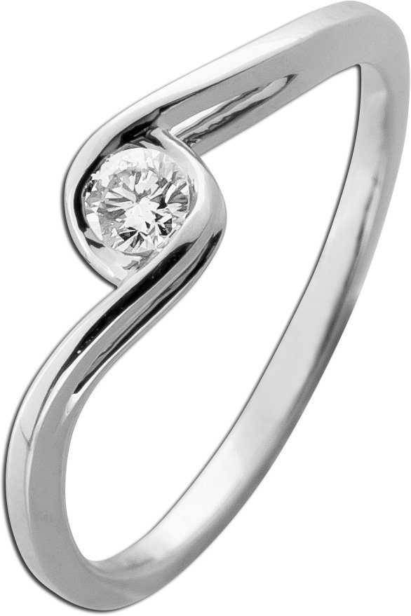 Verlobungsring Weißgold 585 14K Lab Grown Diamant 0.12ct
