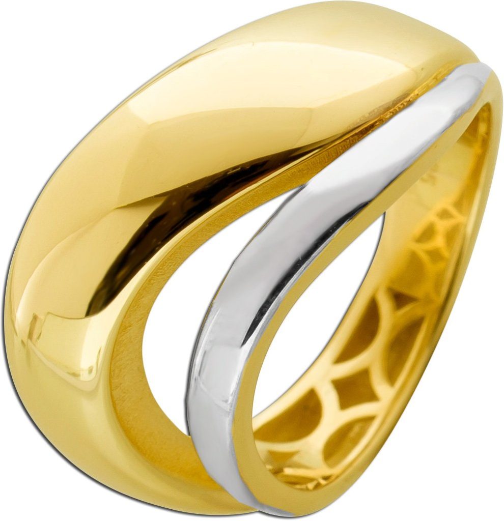 Bicolor Ring Gold Weißgold 585 14 K Endlos Yin Yang Endless