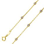 Ankerarmband 0,7mm Gelbgold 333 8 Karat weiße Zirkonia