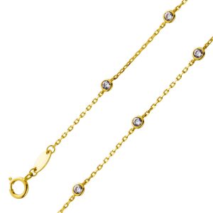 Ankerarmband 0,7mm Gelbgold 333 8 Karat weiße Zirkonia