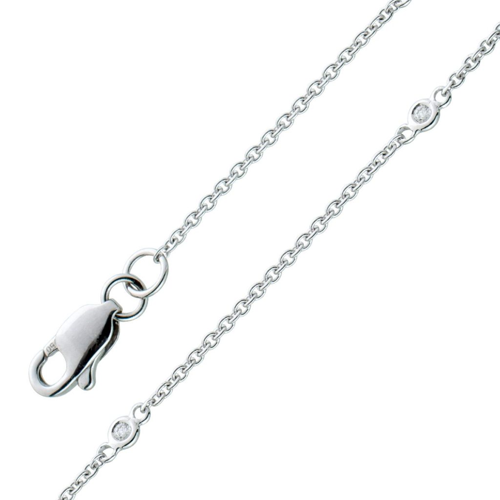 Diamant Ankerarmband Weißgold 750 18 Karat 5 Diamanten 0.05ct W P1