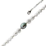 Perlenkette 47cm Süßwasserperlen 4.5-11mm Silber 925