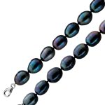 Perlenkette 47cm Süßwasserperlen 10-12mm Silber 925