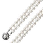 Perlenkette 44-47cm japanische Akoyaperlen 7mm Weißgold 585 14K