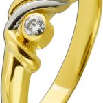 Solitärring Gold Weißgold 750 18K Solitär Diamant 0.07ct.