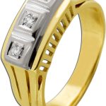 Diamantring Gold Weißgold 585 14K Diamanten Antikschmuck