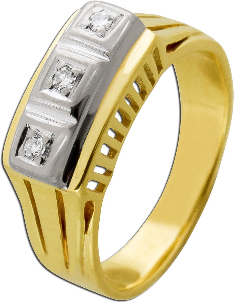 Diamantring Gold Weißgold 585 14K Diamanten Antikschmuck