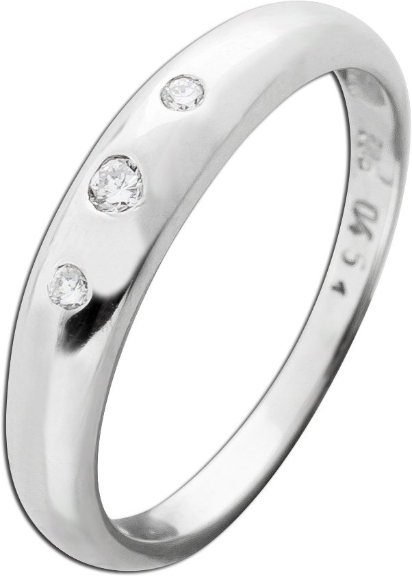 Bandring Weißgold 585 14K Diamanten 0.10ct TW VSI