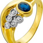 Saphir Ring Gold Weißgold 750 18K blauer Edelstein Brillanten
