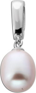 Perlenanhänger Weißgold 750 18K japanische Biwaperle 12.8mm