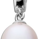Perlenanhänger Weißgold 750 18K japanische Biwaperle 12.8mm