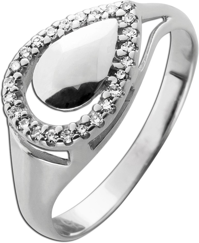 Brillantring Weissgold 375 9 Karat Diamanten 0.25ct