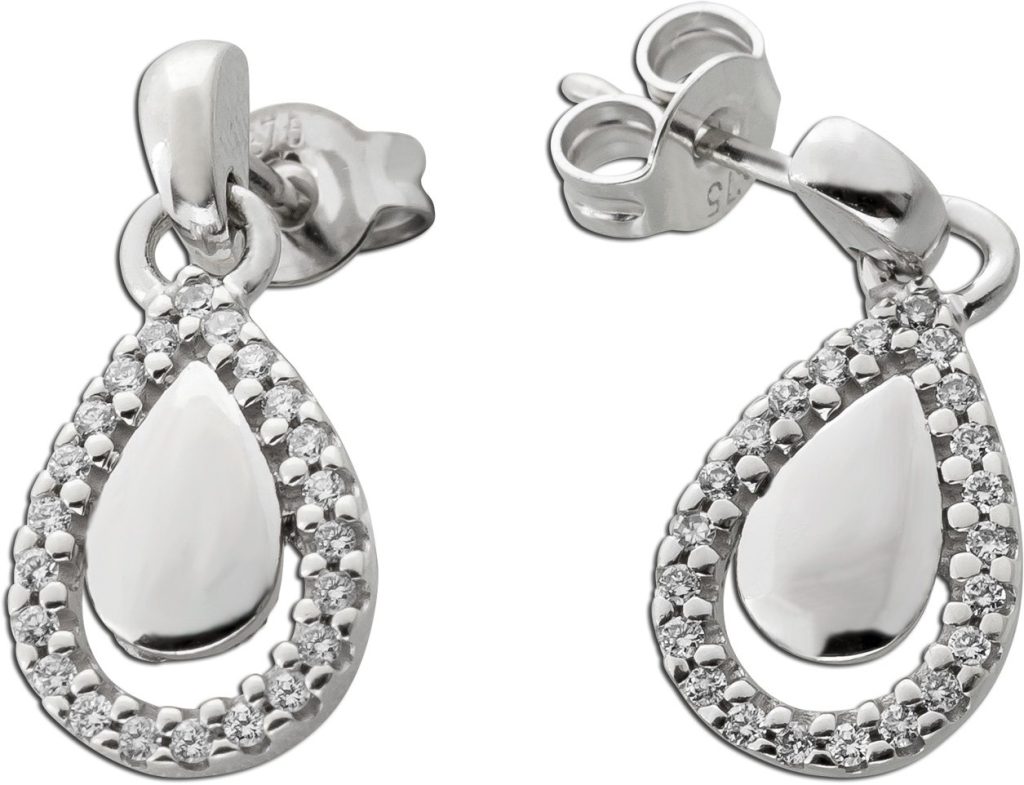 Diamant Ohrhänger Weissgold 375 9 Karat Brillanten 0.12ct