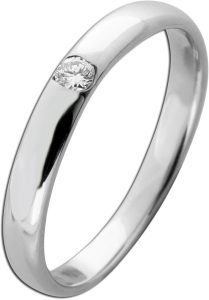 Solitärring Weißgold 585 14 Karat Brillant 0.08ct Verlobungsring