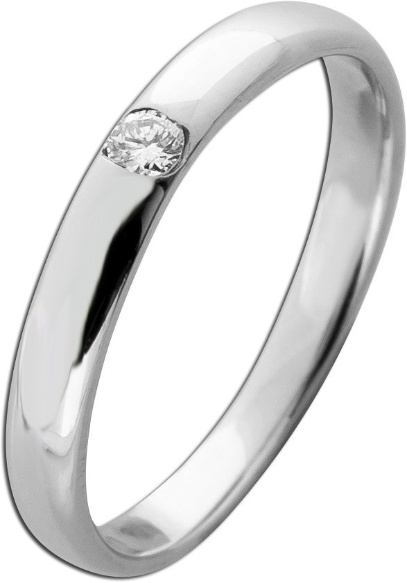 Solitärring Weißgold 585 14 Karat Brillant 0.08ct Verlobungsring