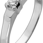 Solitärring Weißgold 585 14K Brillant 0.10ct Lupenrein