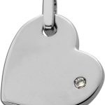 Herz Anhänger Weissgold 585 14 Karat Brillant 0.02ct