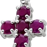 Kreuz Rubin Anhänger Silber 925 pinke Edelsteine