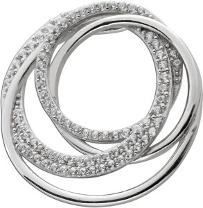Runder Anhänger Endlos Silber 925 weiße Zirkonia Kreis des Lebens