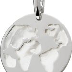 Perlmutt Anhänger Silber 925 rhodiniert Weltkarte
