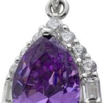 Amethyst Anhänger Silber 925 lila Edelstein weiße Zirkonia