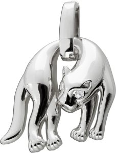 Panther Anhänger Silber 925 weiße Zirkonia rhodiniert massiv