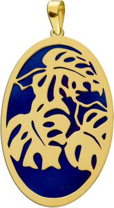 Anhänger Silber 925 vergoldet Titan ausgestantze Blätter