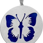 Schmetterling Anhänger Silber 925 gebürstet rhodiniert Titan