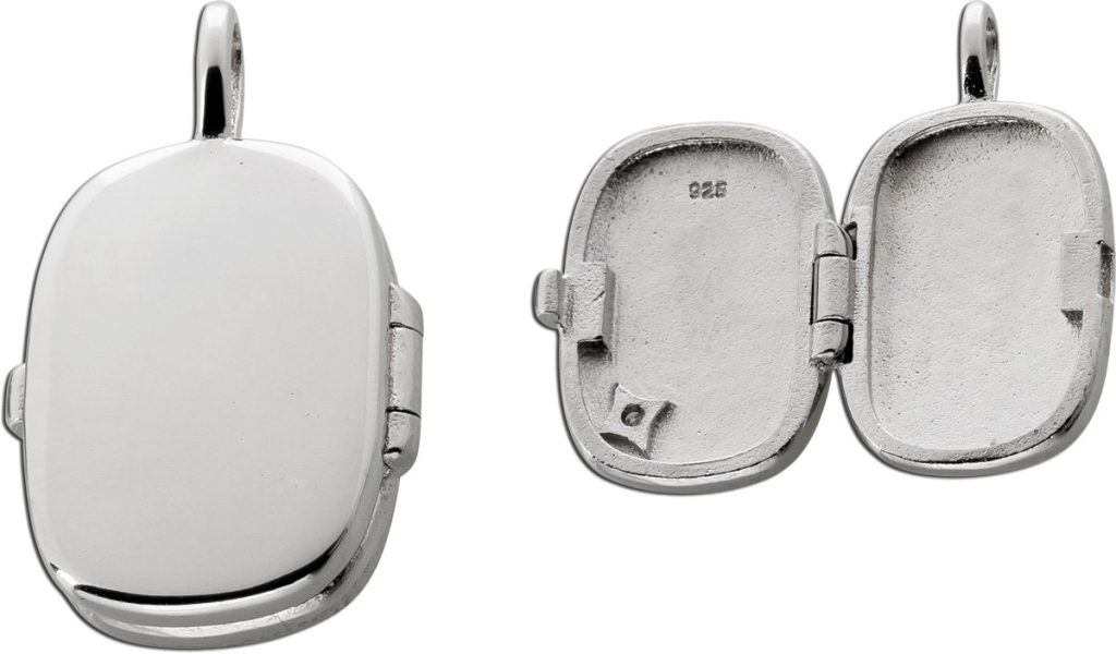 Medaillon Silber 925 weißer Zirkonia Stein Brillantlook