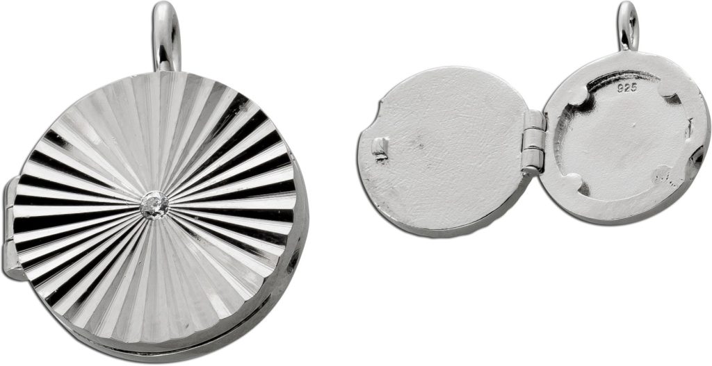 Medaillon gravierbar Sterling Silber 925 poliert Sonnestrahl