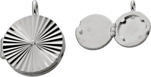 Medaillon gravierbar Sterling Silber 925 poliert Sonnestrahl