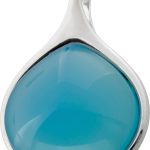 Achat Anhänger Sterling Silber 925 hellblauer Edelstein 15mm