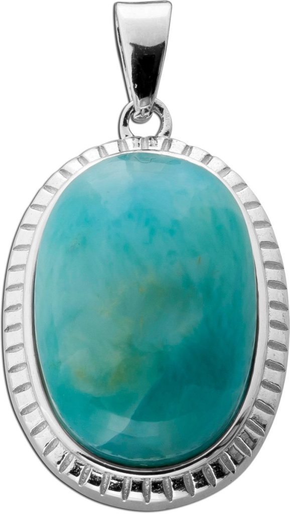 Larimar Anhänger Silber 925 hellblauer Edelstein 14.7ct