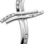 Kreuzanhänger Silber 925 rhodiniert weiße Zirkonia