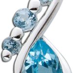 Blautopas Anhänger Sterling Silber 925 wasserblauer Edelstein