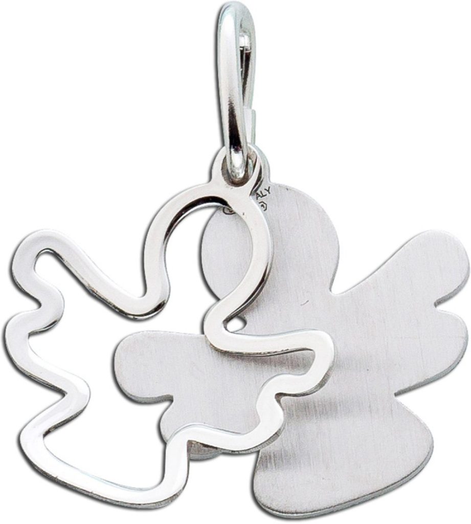 Engel Anhänger Sterling Silber 925 poliert mattiert