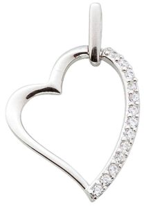 Herz Anhänger Sterling Silber 925 weisse Zirkonia