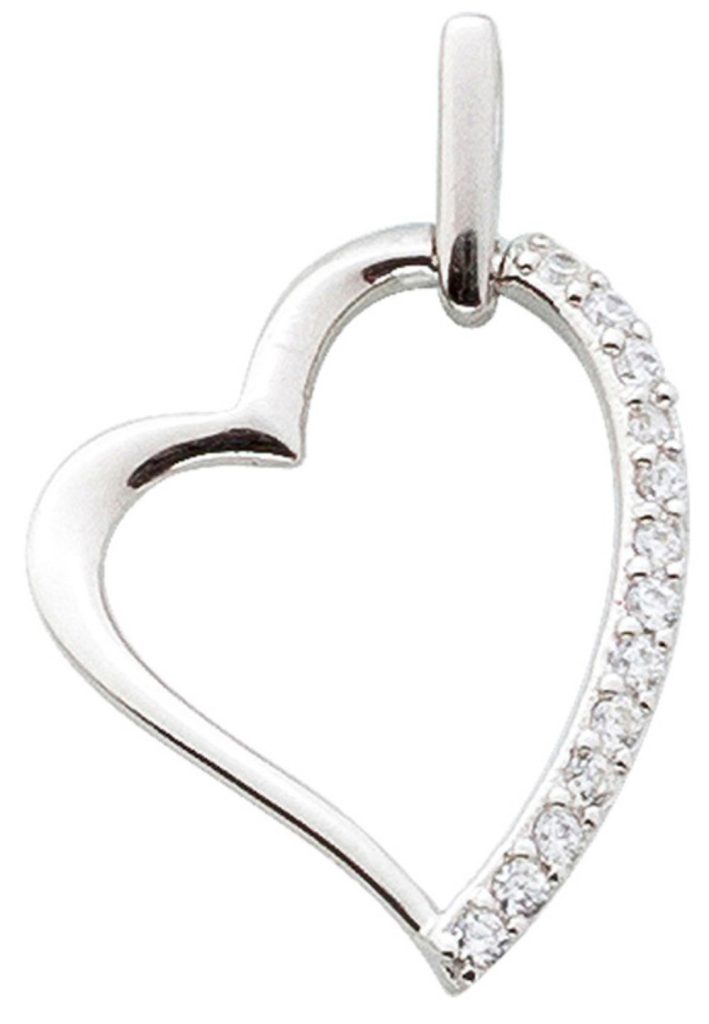 Herz Anhänger Sterling Silber 925 weisse Zirkonia