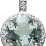 Topas Anhänger Sterling Silber 925 hellgrüner Amethyst