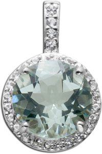 Topas Anhänger Sterling Silber 925 hellgrüner Amethyst