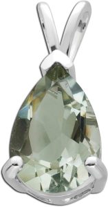 Amethyst Anhänger Silber 925 hellgrüner Edelstein