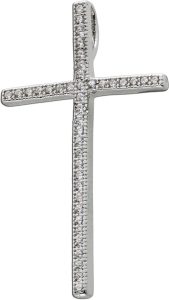Kreuz Anhänger Silber 925 weiße Zirkonia Funkelnd